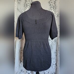 Hillard&Hanson - Black short sleeve blouse - (M)